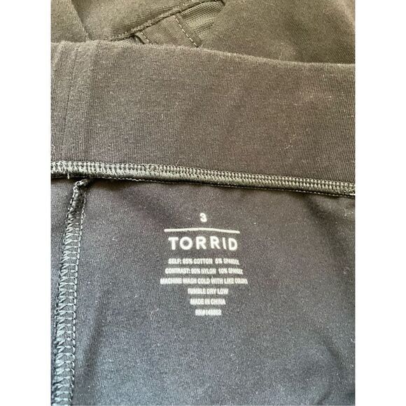 Torrid Womens Size 3X Zig Zag Semi Sheer Pants Black Pullon Stretch - Picture 7 of 8